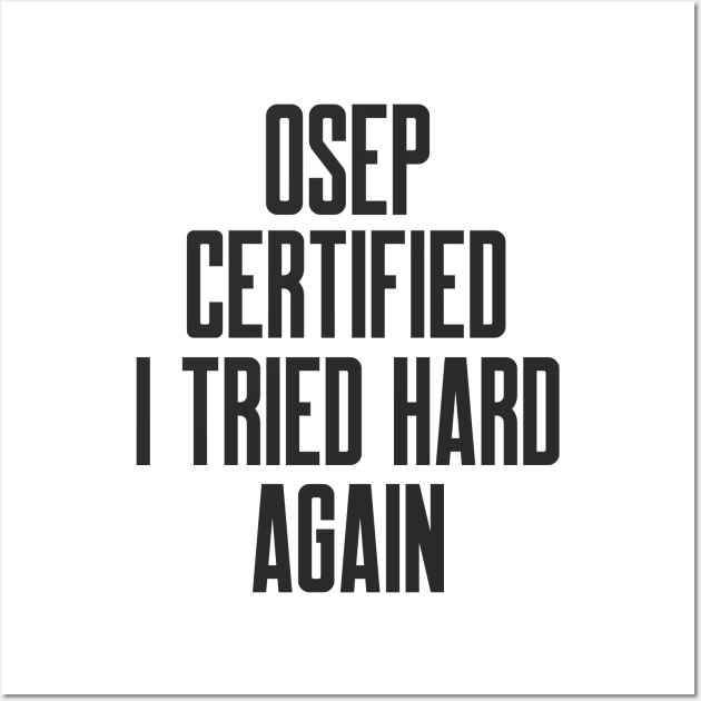 Cybersecurity OSEP Certified I Tried Hard Again Wall Art by FSEstyle